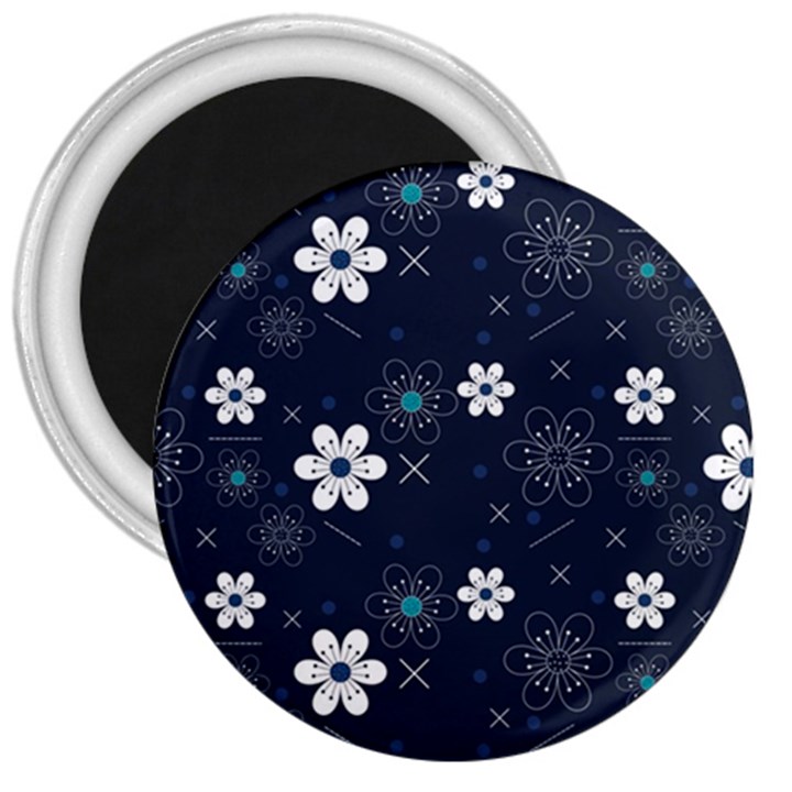 Blue Background Abstract Seamless 3  Magnets