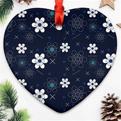 Blue Background Abstract Seamless Ornament (heart)