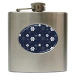 Blue Background Abstract Seamless Hip Flask (6 oz) Front