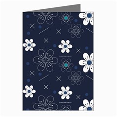 Blue Background Abstract Seamless Greeting Cards (pkg Of 8)