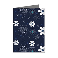 Blue Background Abstract Seamless Mini Greeting Card by Loisa77