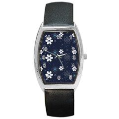 Blue Background Abstract Seamless Barrel Style Metal Watch