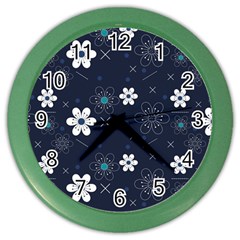 Blue Background Abstract Seamless Color Wall Clock by Loisa77