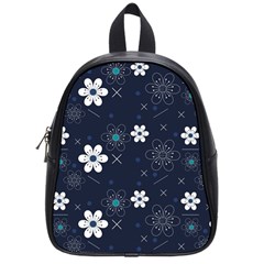 Blue Background Abstract Seamless School Bag (small) by Loisa77