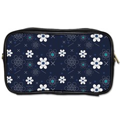 Blue Background Abstract Seamless Toiletries Bag (two Sides) by Loisa77