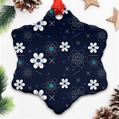 Blue Background Abstract Seamless Ornament (snowflake)