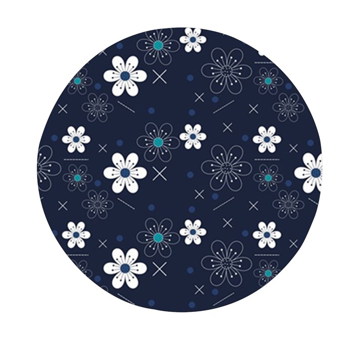 Blue Background Abstract Seamless Mini Round Pill Box