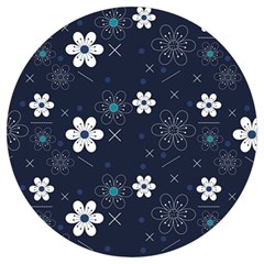 Blue Background Abstract Seamless Round Trivet by Loisa77