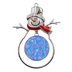 Background Abstract Texture Pattern Metal Snowman Ornament by Loisa77