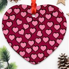 Pattern Pink Abstract Heart Ornament (heart)