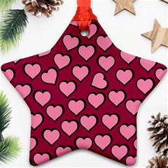 Pattern Pink Abstract Heart Ornament (star)