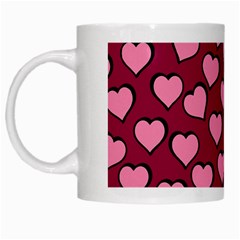 Pattern Pink Abstract Heart White Mug by Loisa77