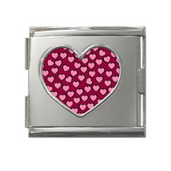 Pattern Pink Abstract Heart Mega Link Heart Italian Charm (18mm) by Loisa77