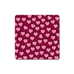 Pattern Pink Abstract Heart Square Magnet by Loisa77