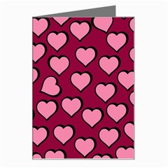 Pattern Pink Abstract Heart Greeting Card by Loisa77