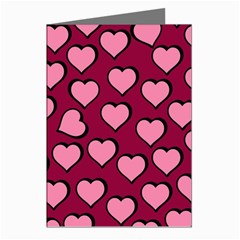 Pattern Pink Abstract Heart Greeting Cards (pkg Of 8)