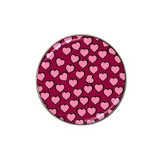 Pattern Pink Abstract Heart Hat Clip Ball Marker by Loisa77