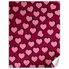 Pattern Pink Abstract Heart Canvas 12  X 16  by Loisa77