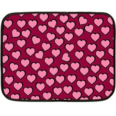 Pattern Pink Abstract Heart Fleece Blanket (mini) by Loisa77