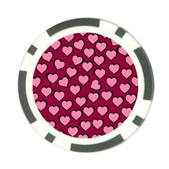 Pattern Pink Abstract Heart Poker Chip Card Guard (10 Pack) by Loisa77