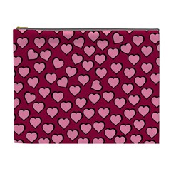 Pattern Pink Abstract Heart Cosmetic Bag (xl) by Loisa77