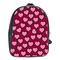 Pattern Pink Abstract Heart School Bag (large) by Loisa77