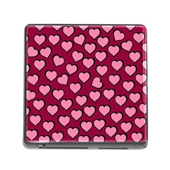 Pattern Pink Abstract Heart Memory Card Reader (square 5 Slot) by Loisa77