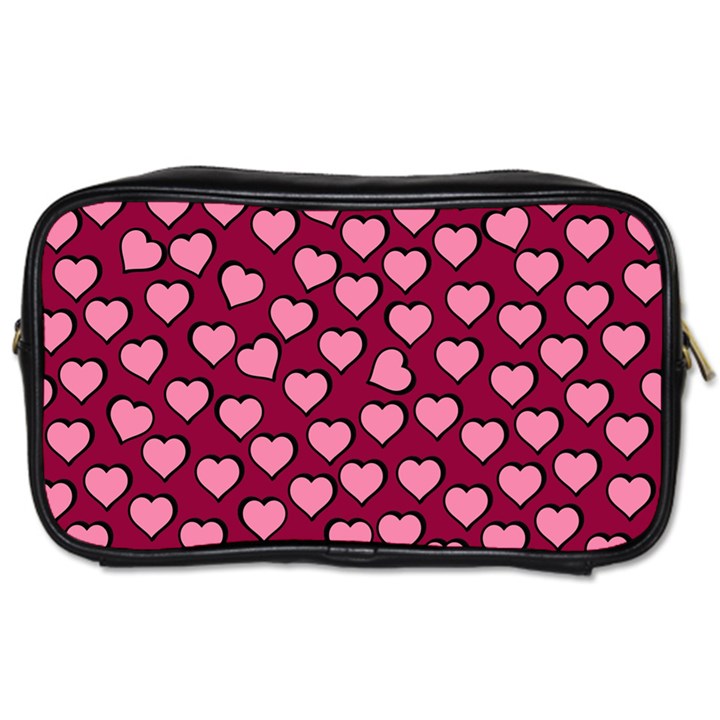 Pattern Pink Abstract Heart Toiletries Bag (Two Sides)