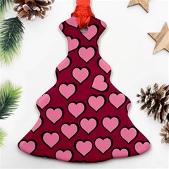 Pattern Pink Abstract Heart Ornament (christmas Tree) 