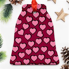 Pattern Pink Abstract Heart Ornament (bell)