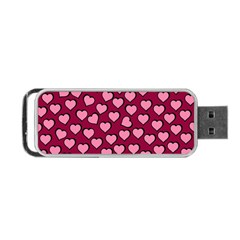 Pattern Pink Abstract Heart Portable Usb Flash (one Side) by Loisa77