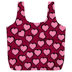 Pattern Pink Abstract Heart Full Print Recycle Bag (xl) by Loisa77