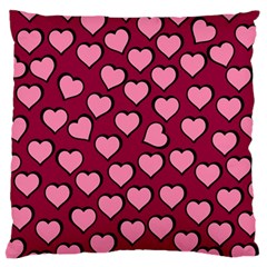 Pattern Pink Abstract Heart Standard Premium Plush Fleece Cushion Case (two Sides) by Loisa77