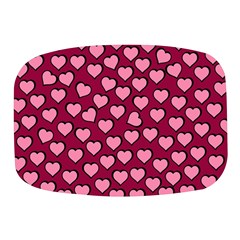 Pattern Pink Abstract Heart Mini Square Pill Box by Loisa77