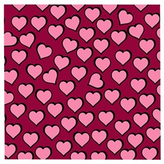 Pattern Pink Abstract Heart Wooden Puzzle Square by Loisa77