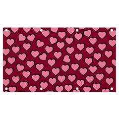 Pattern Pink Abstract Heart Banner And Sign 7  X 4  by Loisa77