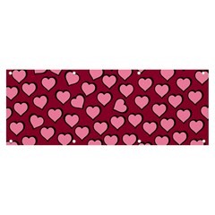 Pattern Pink Abstract Heart Banner And Sign 8  X 3  by Loisa77