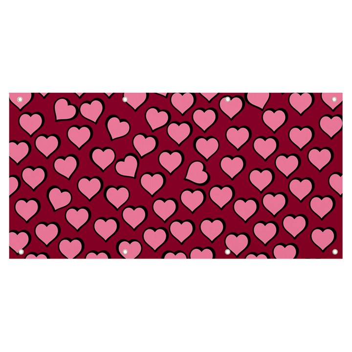 Pattern Pink Abstract Heart Banner and Sign 8  x 4 