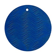 Blue Wave Abstract Texture Seamless Ornament (round) by Loisa77