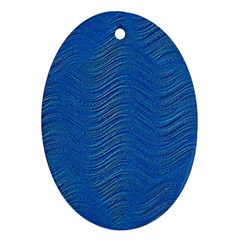 Blue Wave Abstract Texture Seamless Ornament (oval) by Loisa77