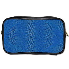 Blue Wave Abstract Texture Seamless Toiletries Bag (two Sides) by Loisa77