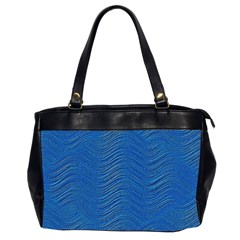 Blue Wave Abstract Texture Seamless Oversize Office Handbag (2 Sides) by Loisa77