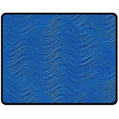 Blue Wave Abstract Texture Seamless Fleece Blanket (medium) by Loisa77