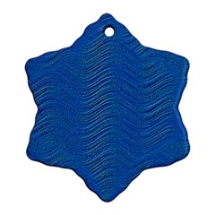 Blue Wave Abstract Texture Seamless Snowflake Ornament (two Sides) by Loisa77