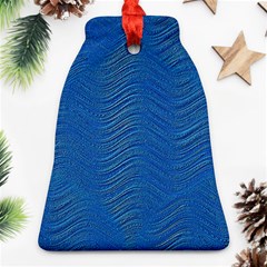 Blue Wave Abstract Texture Seamless Bell Ornament (two Sides)