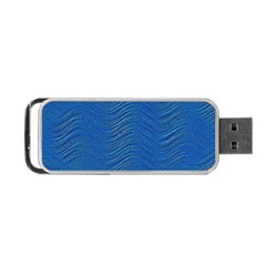 Blue Wave Abstract Texture Seamless Portable Usb Flash (two Sides) by Loisa77