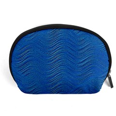 Blue Wave Abstract Texture Seamless Accessory Pouch (large) by Loisa77