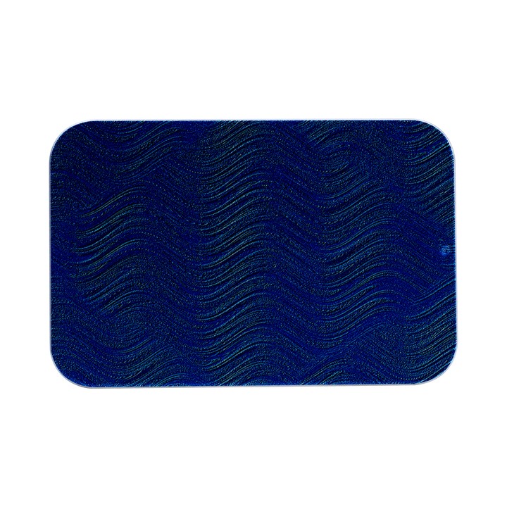 Blue Wave Abstract Texture Seamless Open Lid Metal Box (Silver)  