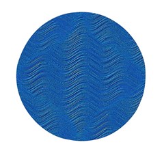 Blue Wave Abstract Texture Seamless Mini Round Pill Box by Loisa77