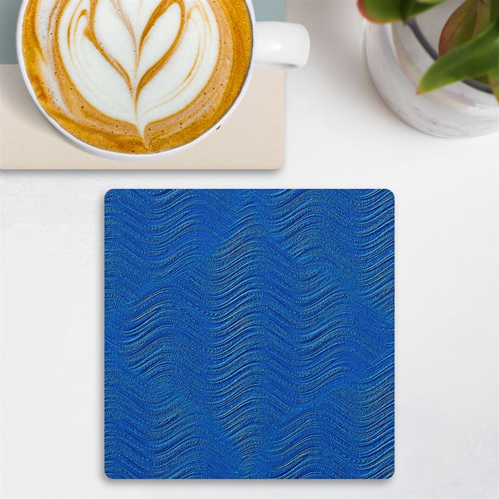 Blue Wave Abstract Texture Seamless UV Print Square Tile Coaster 